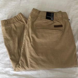 NWT Joggers, stretch, light khaki, Large
